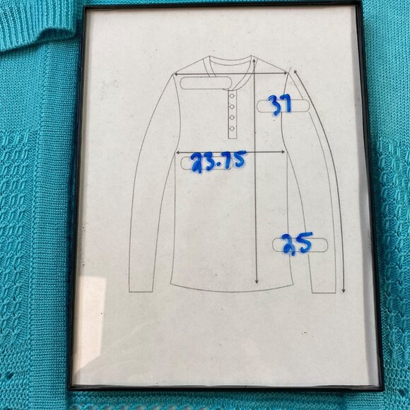 Talbots Turquoise Fringe Trim Open Cardigan Sweater Size XL - Picture 5 of 5